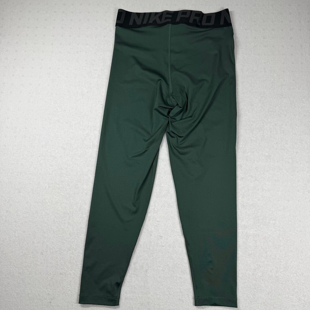 Nike Pro Dri-FIT Women’s Leggings Size S Green Black Logo Waistband Training